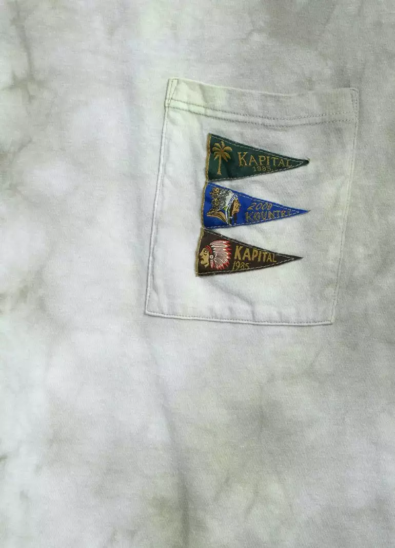 4 FLAGS | 20/- Jersey Pennant T | Khaki x Yellow 2 4 FLAGS | 20/- Jersey Pennant T | Khaki x Yellow - Image 2