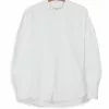 ANTE | Collarless Shirt With Chest Pocket | White