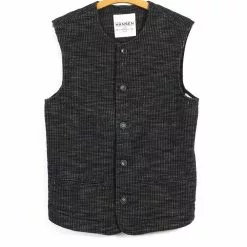 BEN | Crew Neck Waistcoat | Black Hemp