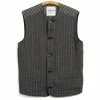 BEN | Crewneck Waistcoat | Taupe Stripes