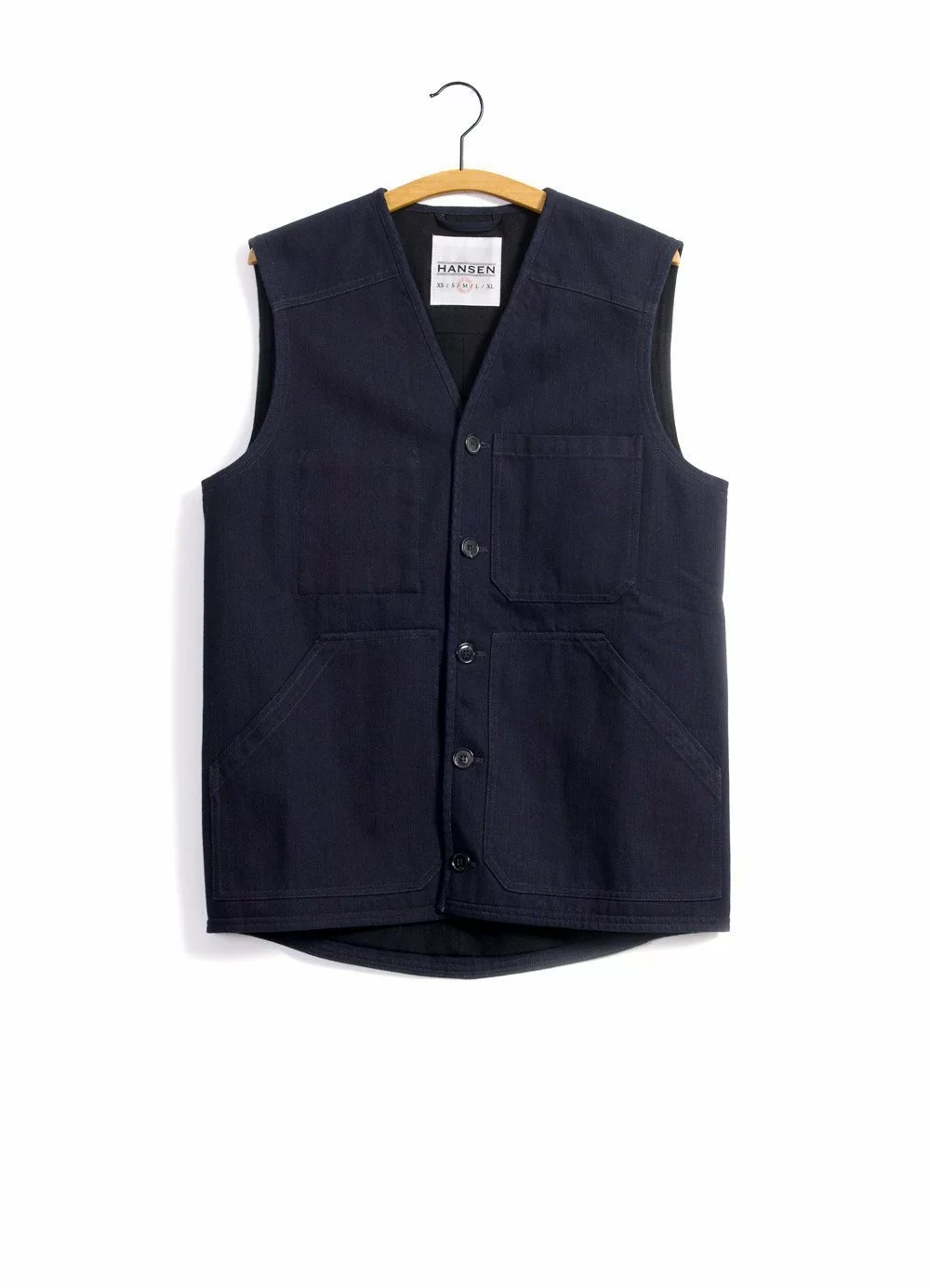 BERNT | Wool Lined Work Vest | Black Indigo 1 BERNT | Wool Lined Work Vest | Black Indigo