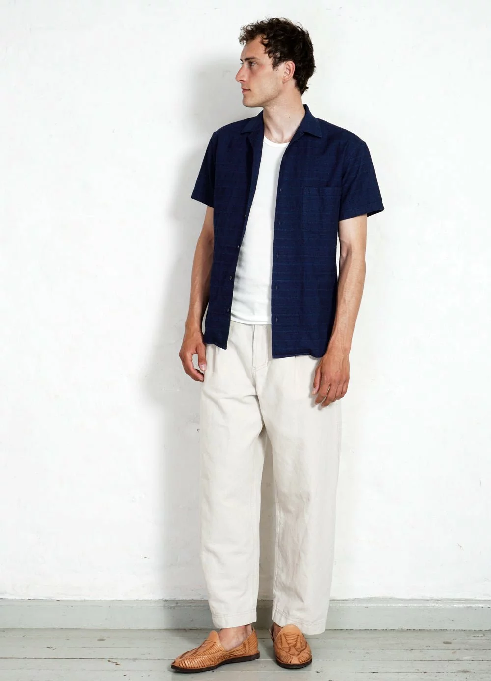 JONNY | Short Sleeve Shirt | Dobby Indigo 2 JONNY | Short Sleeve Shirt | Dobby Indigo - Image 2