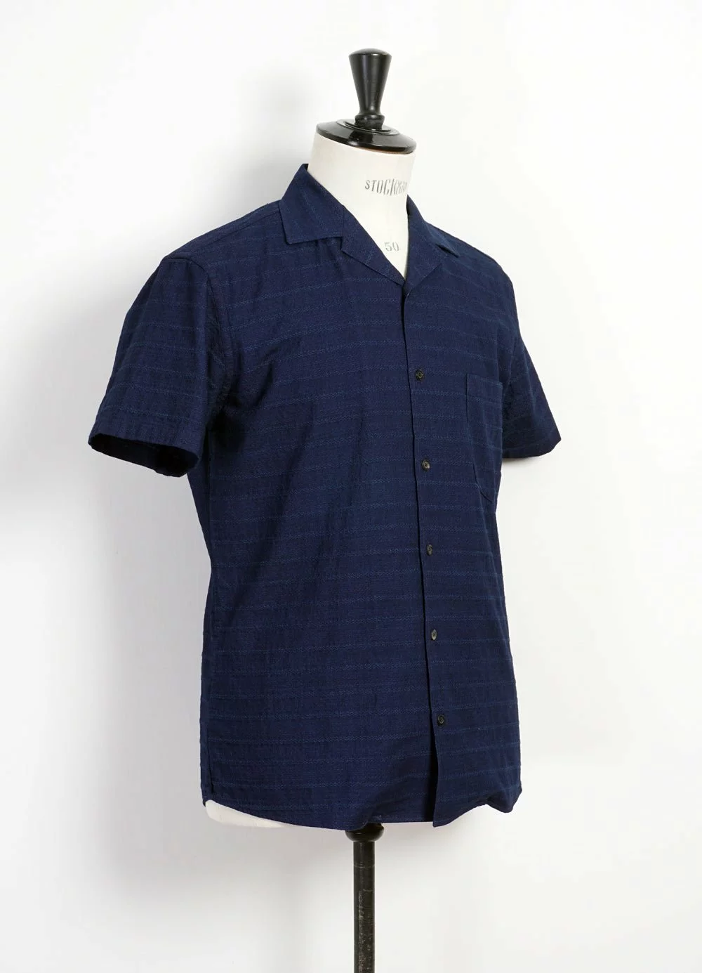JONNY | Short Sleeve Shirt | Dobby Indigo 3 JONNY | Short Sleeve Shirt | Dobby Indigo - Image 3