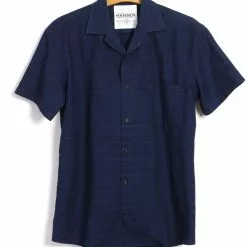 JONNY | Short Sleeve Shirt | Dobby Indigo