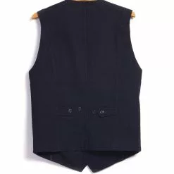 KAJ | Casual Waistcoat | Black Indigo -Togs Soldes kaj casual waistcoat black indigo hansen garments 861155