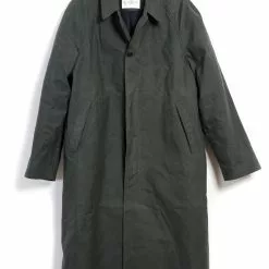 MORTEN | Long Windbreaker Coat | Dark Sage