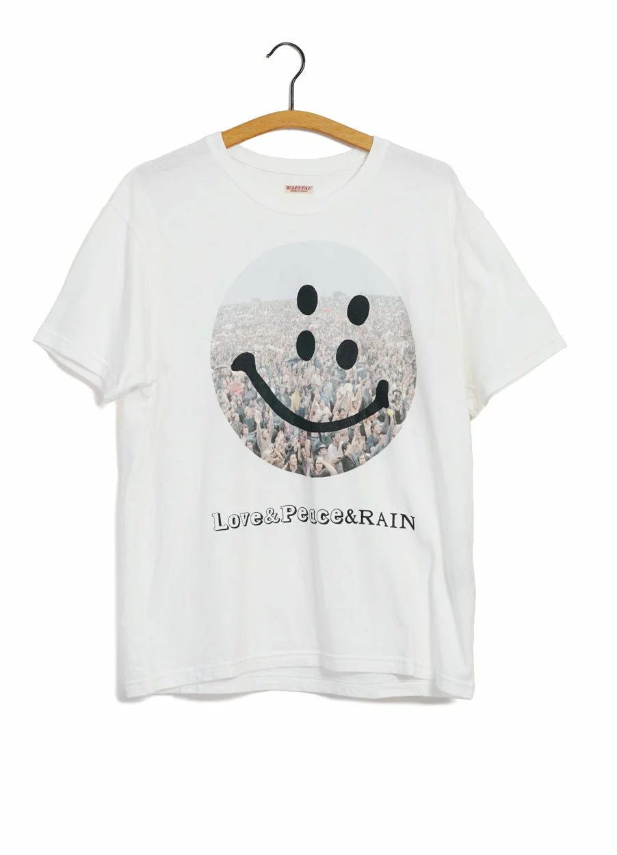 RAIN FES SMILE | 20/- Jersey Crew T | White 1 RAIN FES SMILE | 20/- Jersey Crew T | White