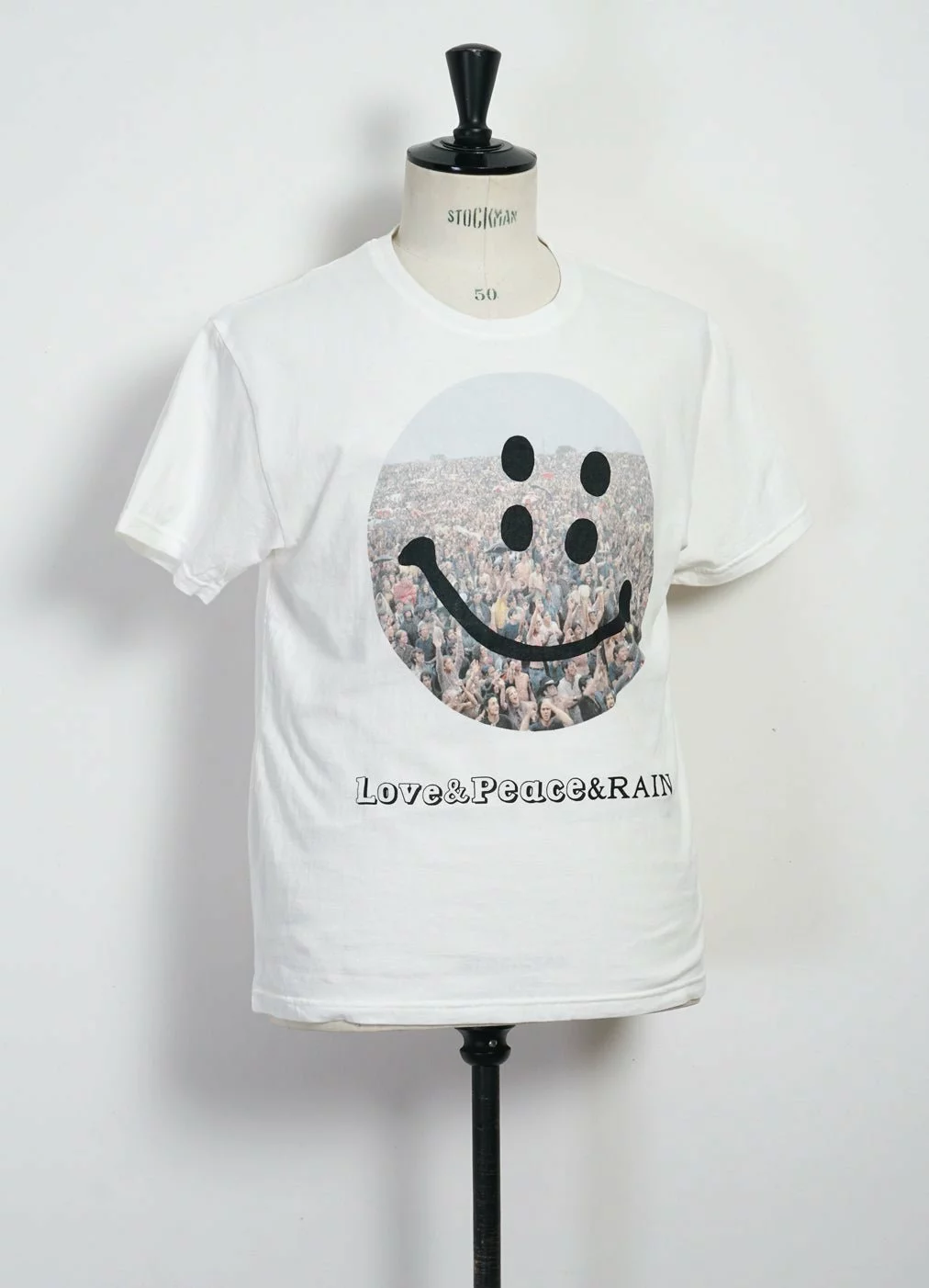 RAIN FES SMILE | 20/- Jersey Crew T | White 2 RAIN FES SMILE | 20/- Jersey Crew T | White - Image 2