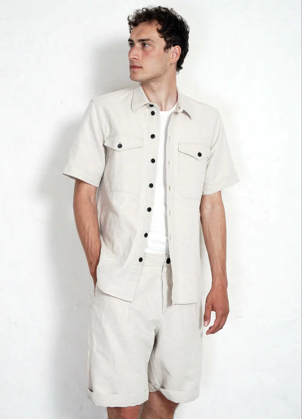 VILLY | Short Sleeve Shirt | Flax Nature 4 VILLY | Short Sleeve Shirt | Flax Nature - Image 4