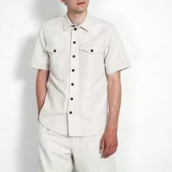 VILLY | Short Sleeve Shirt | Flax Nature 10 VILLY | Short Sleeve Shirt | Flax Nature -Togs Soldes villy short sleeve shirt flax nature hansen garments 687520
