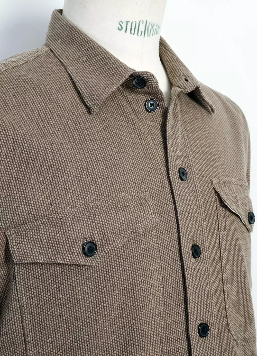 VILLY | Short Sleeve Shirt | Khaki Sashiko 5 VILLY | Short Sleeve Shirt | Khaki Sashiko - Image 5