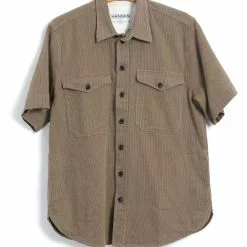 VILLY | Short Sleeve Shirt | Khaki Sashiko