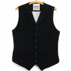WILLIAM | Lapel Waistcoat | Black