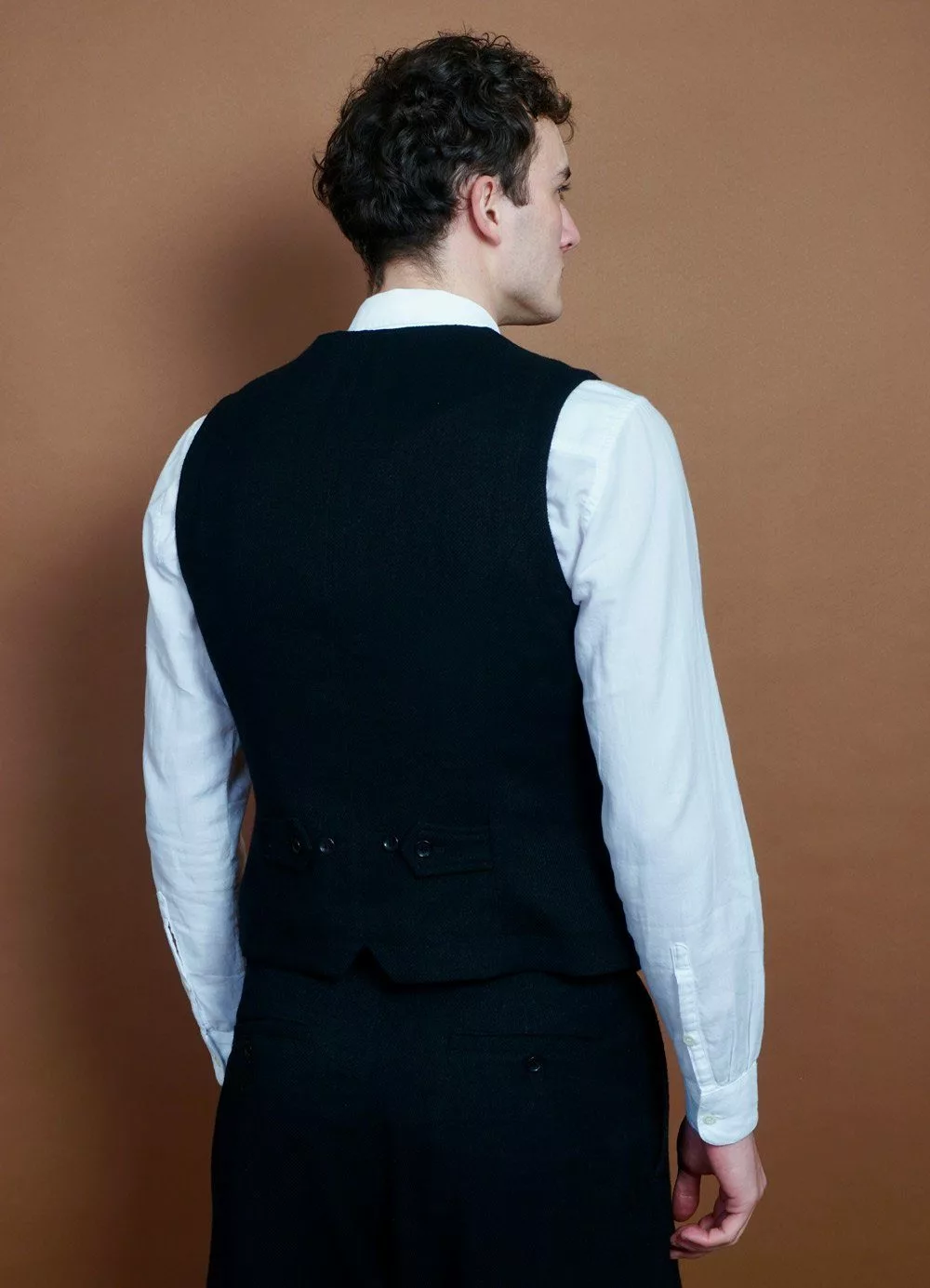 WILLIAM | Lapel Waistcoat | Black 4 WILLIAM | Lapel Waistcoat | Black - Image 4