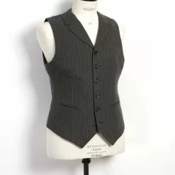 WILLIAM | Lapel Waistcoat | Khaki Pin -Togs Soldes william lapel waistcoat khaki pin hansen garments 219795