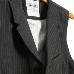 WILLIAM | Lapel Waistcoat | Khaki Pin -Togs Soldes william lapel waistcoat khaki pin hansen garments 601038