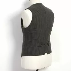 WILLIAM | Lapel Waistcoat | Khaki Pin -Togs Soldes william lapel waistcoat khaki pin hansen garments 617496